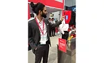 Armstrong Fluid Technologies’ Rohit Mohindra demonstrates the company’s new Design Envelope Tango Pump at the 2017 AHR Expo in Las Vegas