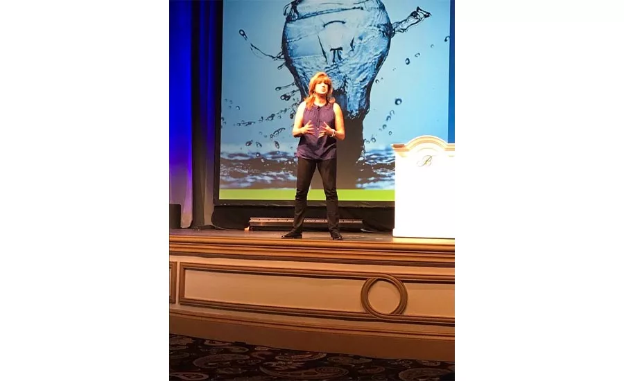 Uponor’s Ingrid Mattsson delivers a wonderful poem she wrote to the attendees of the 2018 Uponor Convention