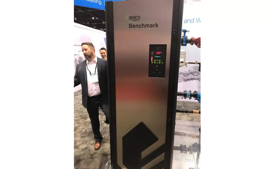 The AERCO Benchmark boiler has a 10-year warranty and a stainless-steel heat exchanger