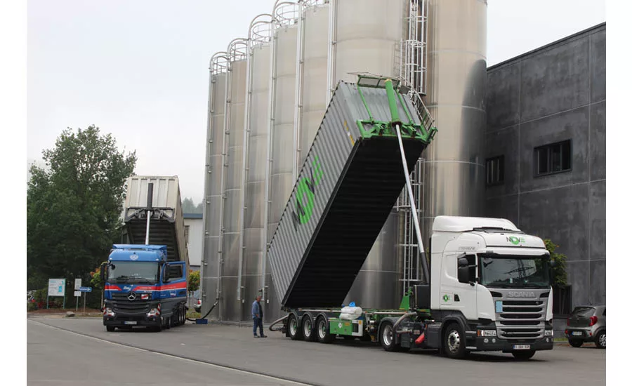 Trucks come in and deliver PP-R granules daily
