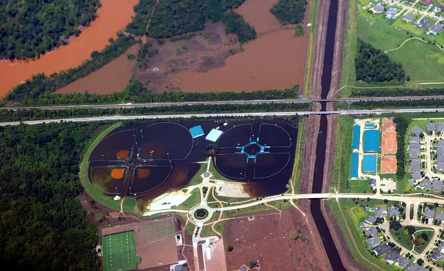 Aerial shot of flooding after Hurricane Harvey