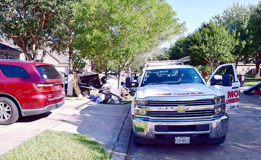 Residential areas hit by Hurricane Harvey