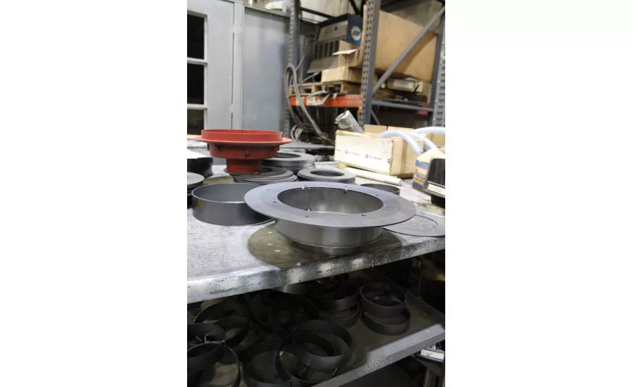 Roof Drains being assembled