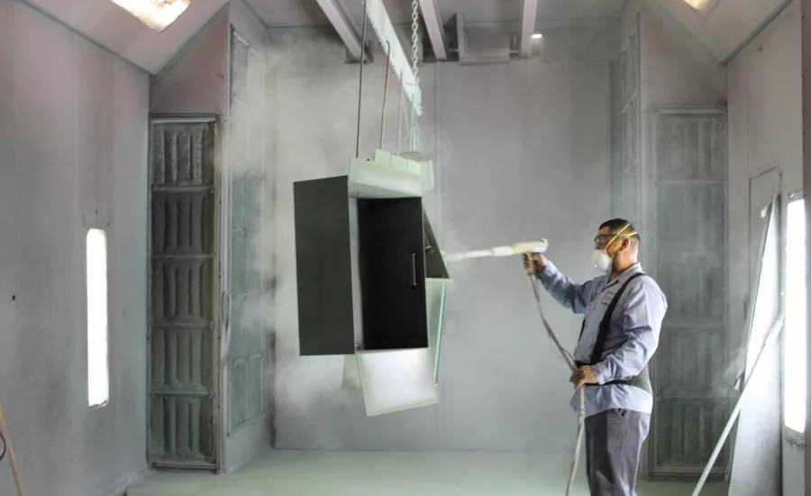 Interceptor being sprayed with A.R.E epoxy