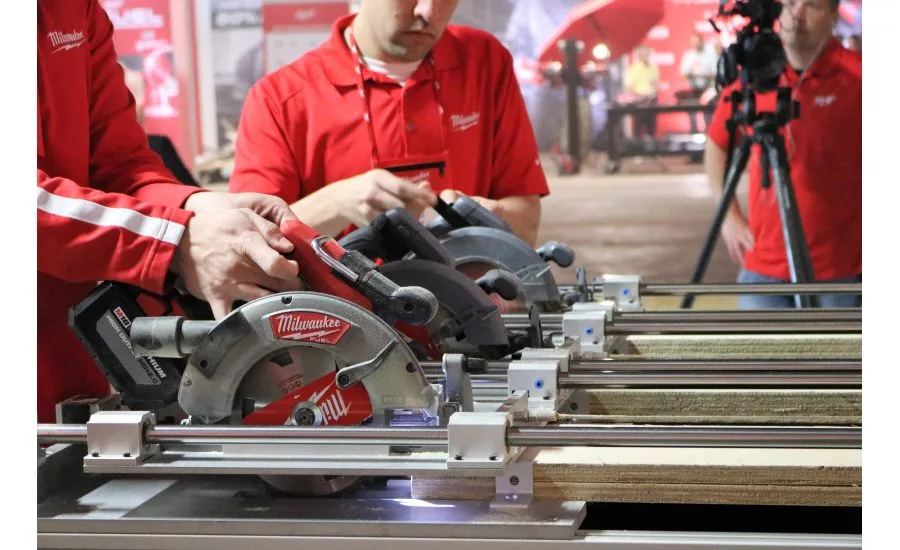 A number of demonstrations pit Milwaukee Tool products against competitors