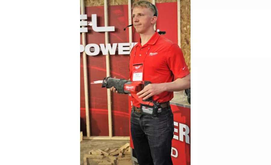 Assistant Product Manager Steven Zbrozek demonstrates the SUPER SAWZALL