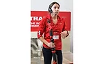 Product Manager Jacki Beierle demonstrates the TrapSnake toilet auger at Milwaukee Tool