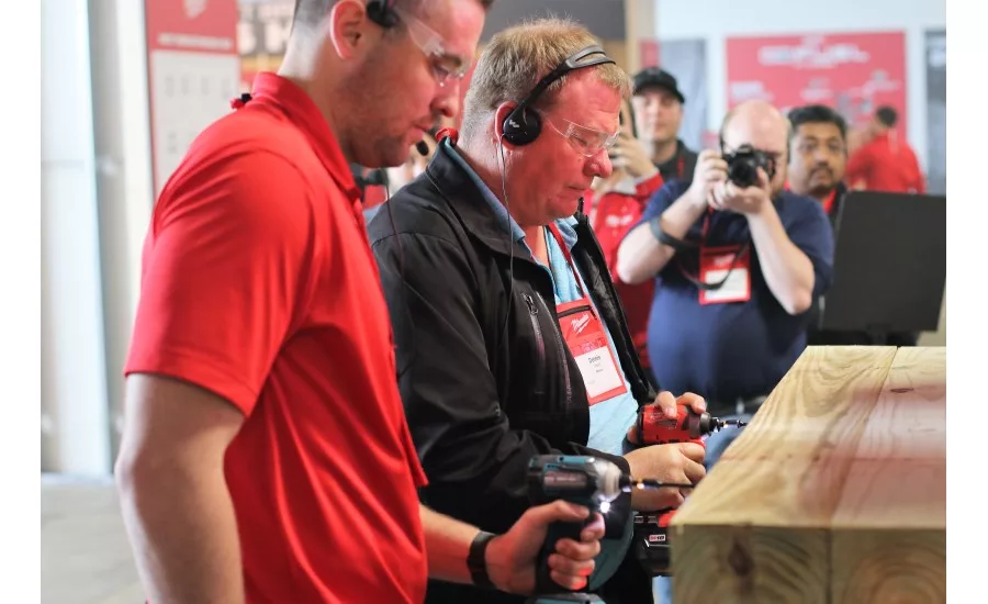 A number of demonstrations pit Milwaukee Tool products against competitors