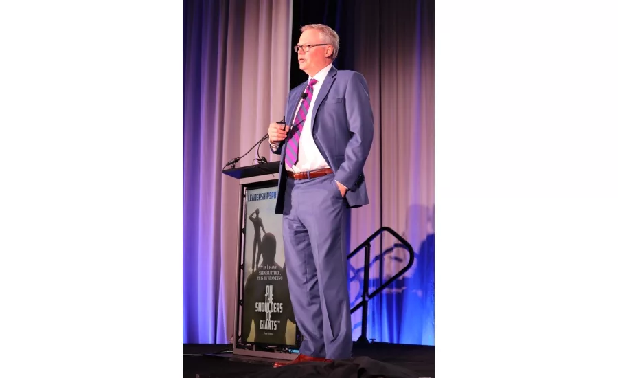 Nexstar Network CEO Jack Tester takes the stage to open the organization's 2017 Leadership Spotlight in Houston