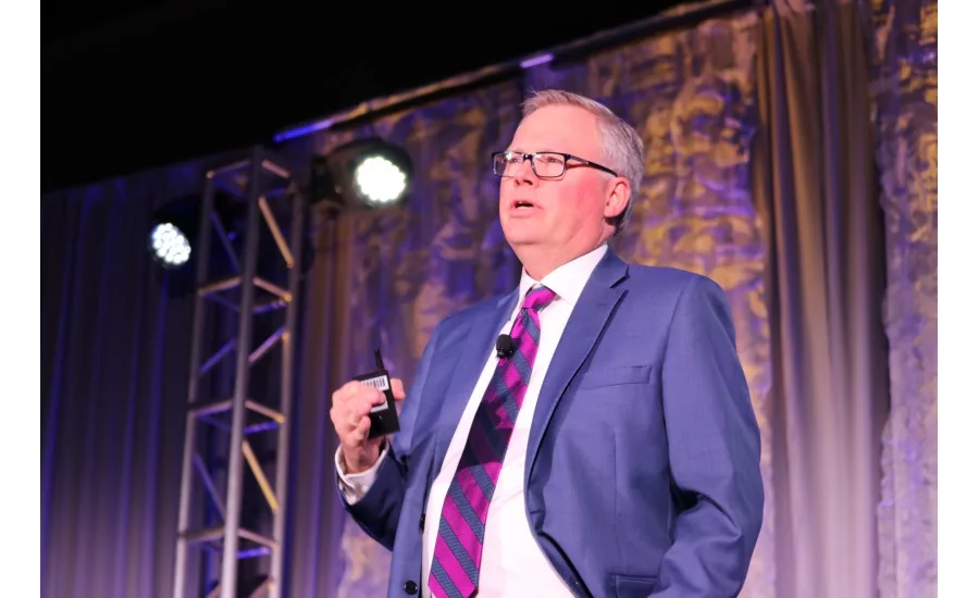 Nexstar Network CEO Jack Tester takes the stage to open the organization's 2017 Leadership Spotlight in Houston