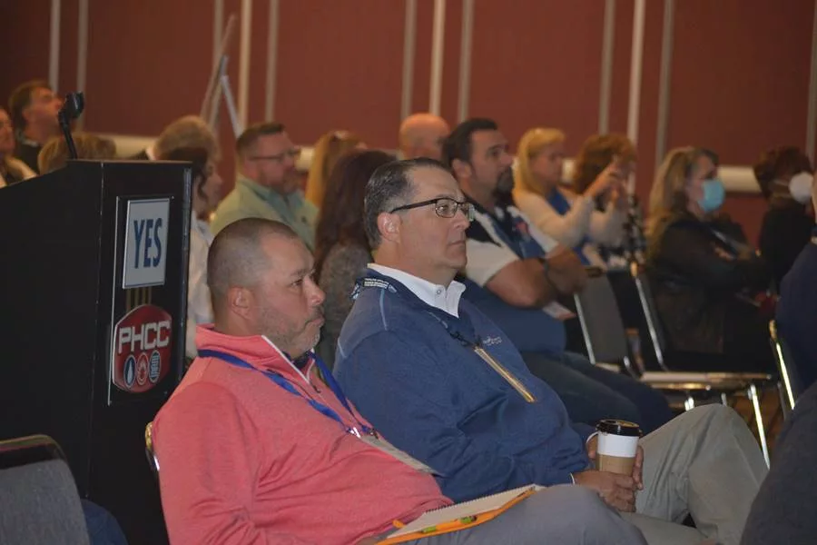 PHCCCONNET2021 attendees listen to Lokar’s keynote address.