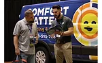 Attendees interact with vendors and other contractors during the Product Showcase at the 2017 Service World Expo in Las Vegas