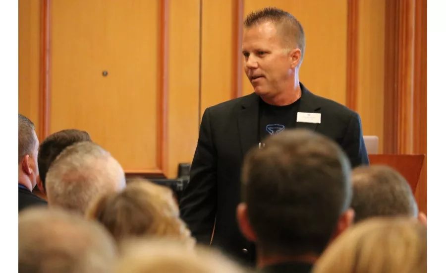 The Blue Collar Coach and PM columnist Kenny Chapman speaks to attendees during his breakout session