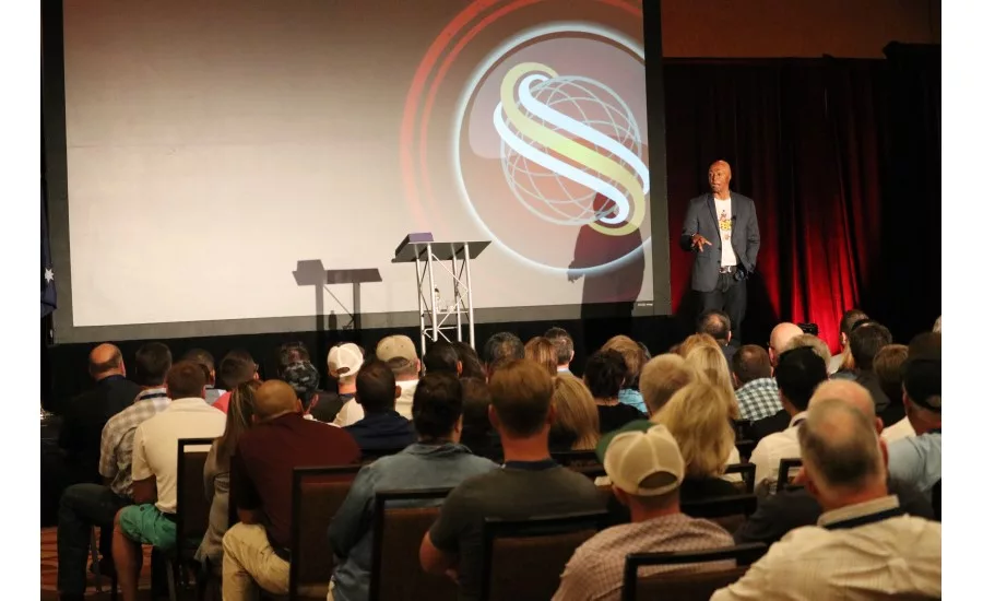 U.S. Army veteran and motivational speaker JR Martinez speaks to attendees