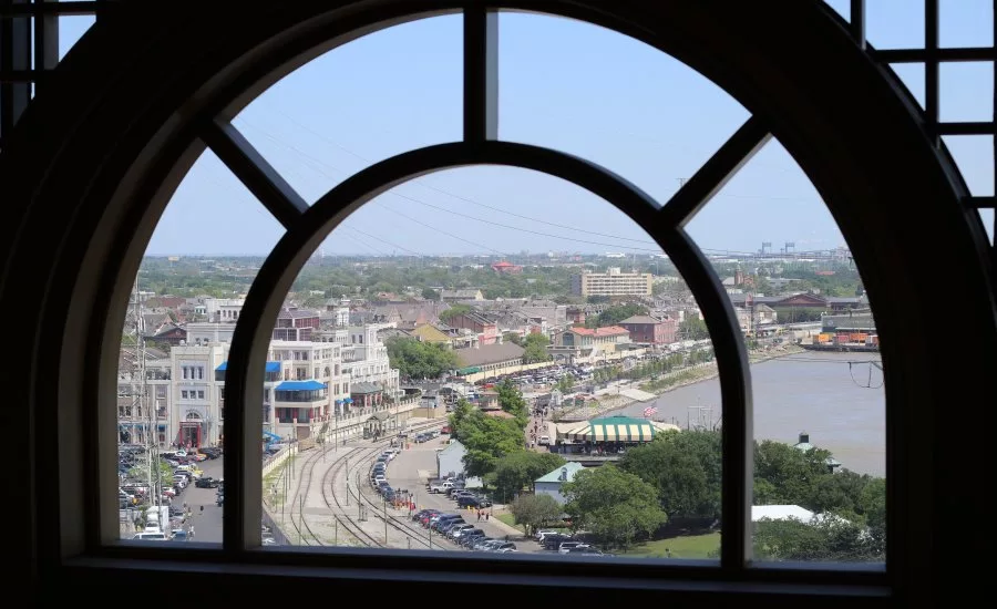 The view from the hotel lobby at the 2018 International Roundtable in New Orleans