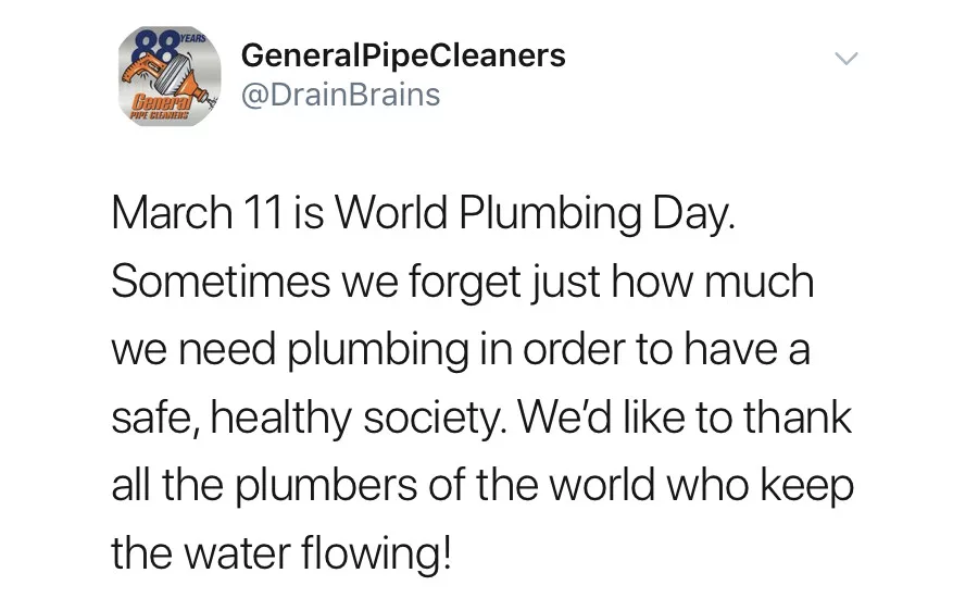 World Plumbing Day: March 11