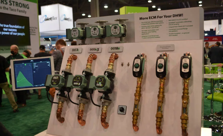 Taco Comfort Solutions displayed a variety of ECM circulators