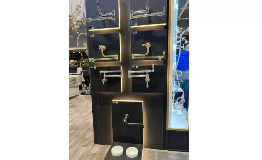 House of Rohl showcases different styles and finishes of pot fillers during KBIS 2022.