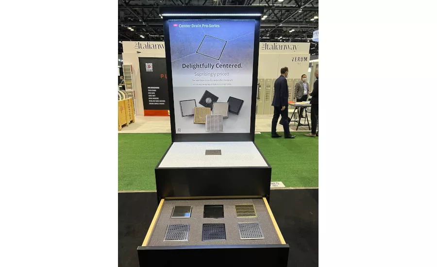 Infinity Drain showcases its Center Drain Pro-Series during KBIS 2022.