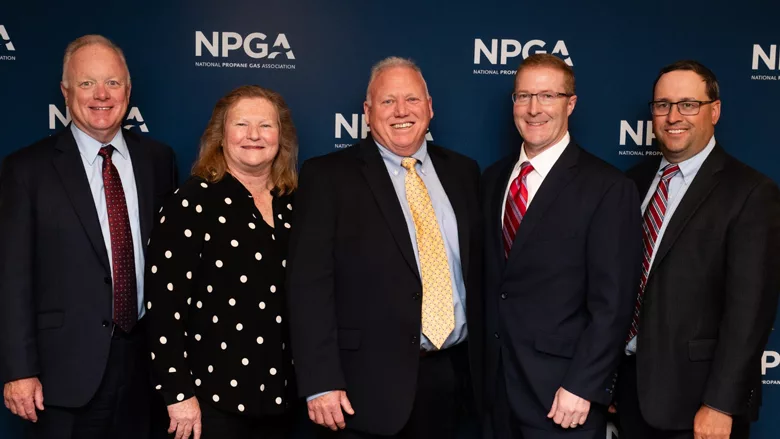 From Left: Trent Hampton, Lakes Gas (Secretary), DD Alexander, Global Gas Inc. (Chair-Elect), Michael Hopsicker, Ray Murray, Inc. (Chairman), Tom Van Buren, Pico Propane and Fuels (Immediate Past President), Chad Kroening, Boehlke Bottled Gas (Treasurer).