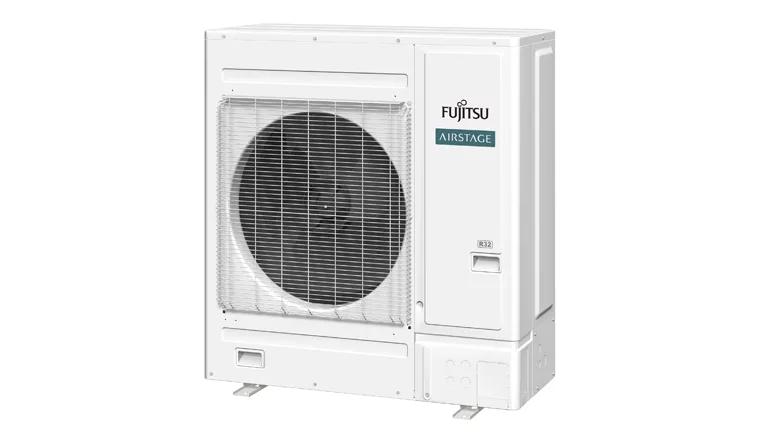 A photo of the Fujitsu AIRSTAGE J-7S VRF heat pump.
