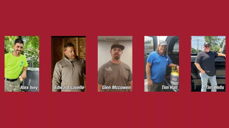 The winners of the 2025 Trade-Pro of the Year, names pictured below them. 