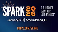 BDR announces keynote speakers for SPARK 2026 An infographic showing the logo for the SPARK 2026, with "The Ultimate Event for Contractors" beside it.