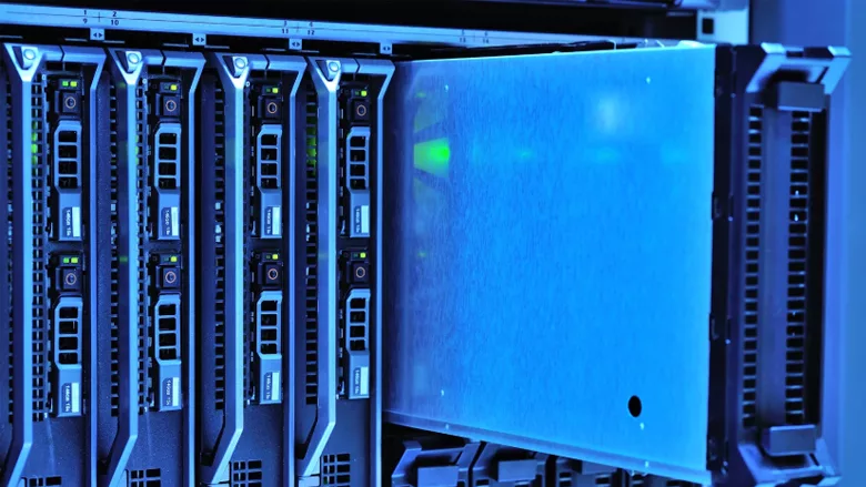 Data centers use hundreds of computers and servers to power AI technology. 