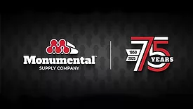 An infographic showing the rebrand for Monumental Supply Company. 