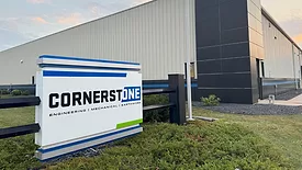 The sign for CornerStone One's new facility. 