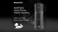 An infographic of Navien's NWP500 Heat Pump Water Heater. 