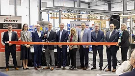 The ribbon-cutting at the Condensing Center of Excellence in Lancaster. 
