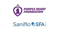 The Purple Heart Foundation and SFA Saniflo USA logos.