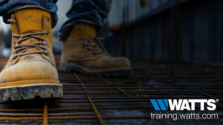 A pair of boots with the Watts logo.