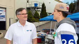 Plant Manager Fahad Khad and Alexander Donovan of the Saint John Sea Dogs. Fahad Khad 