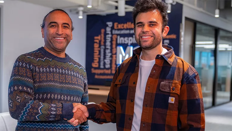 The CEOs of Nexstar Network (Julian Scadden) and SkillCat (Ruchir Shah).