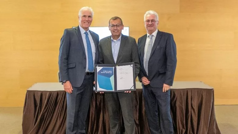Left: David Hoey, CEO, WorldSkills International, Center: Troy Benavidez, Right: Francis Hourant, President and Chair of the Board, WorldSkills International