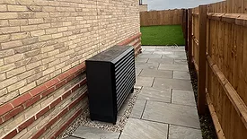 The newly installed air source heat pump. 