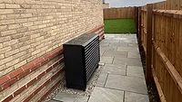 The newly installed air source heat pump. 