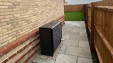 The newly installed air source heat pump. 