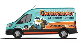 The truck for Commander Air, Plumbing, and Electrical. 