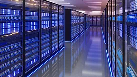 A photo of a data center.