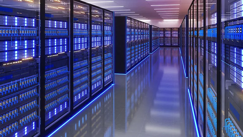 A photo of a data center.