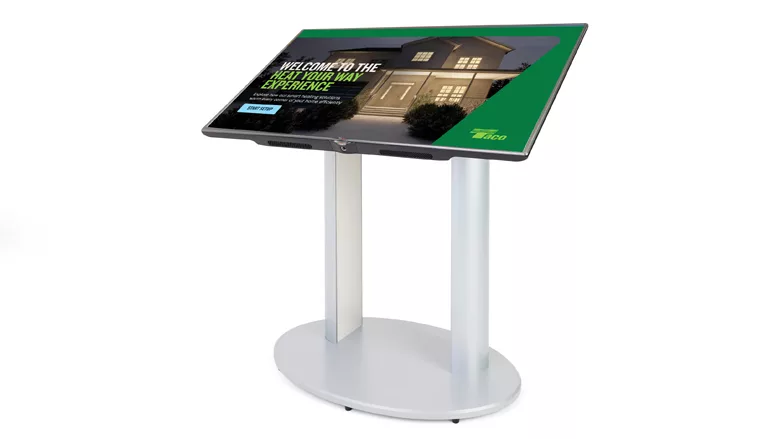 A screen with a Taco display.