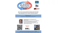 The flyer for the Air to Water Heat Pump Summit 2026