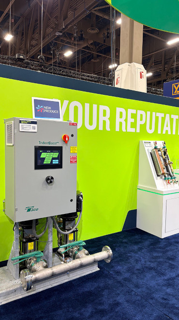 AHR Expo 2026 Taco Comfort Solutions exhibit of the TridentBoost.