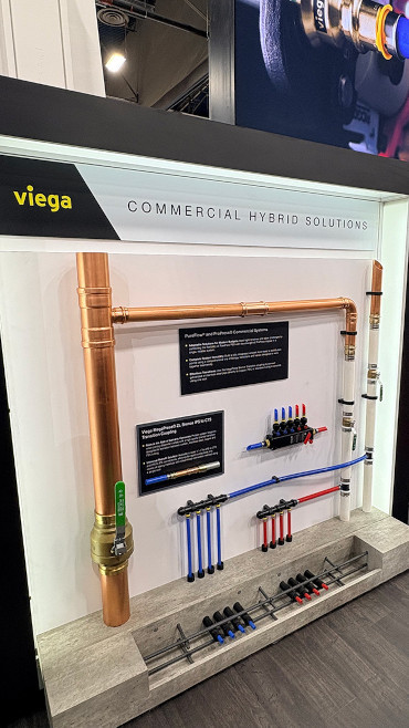 AHR Expo 2026 Viega exhibit including a wide array of hydronic and HVAC solutions.