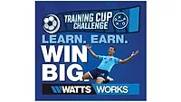 A graphic for Watts' Training Cup Challenge, featuring the Watts Works logo and a soccer player.