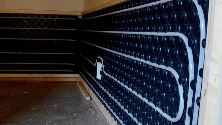 A photo of the radiant heating system by Uponor and GF. 