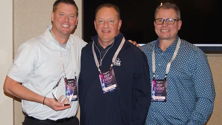 Representatives from NCS being honored with the Agency of the Year award from Ariston USA.